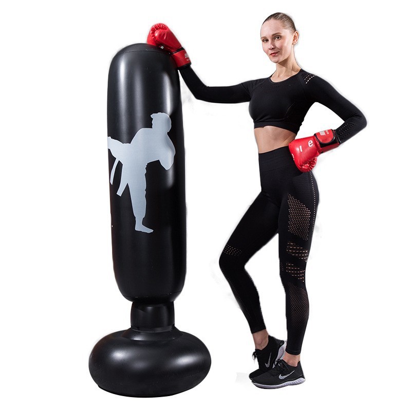 Colonne de boxe KO de 1,6 mètres, noire
