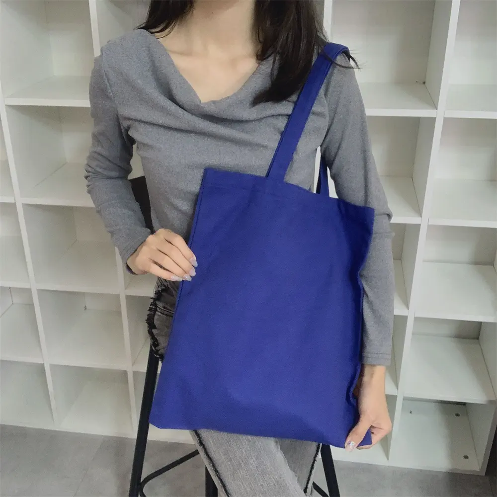 Оптовая продажа, многоразовая хлопковая холщовая простая ткань, дешевая большая сумка для покупок, женская сумка с индивидуальным принтом логотипа