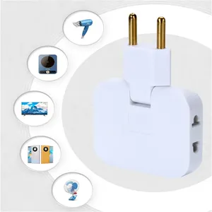 Enchufe de extensión de cobre de La UE, adaptador eléctrico 3 en 1, Adaptador convertidor ajustable de rotación de 180 grados para teléfono móvil - Product Image 5