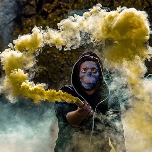 Хэллоуин светодиодная маска для лица с голубым зубом для костюма косплея, вечеринки, Хэллоуин маска легкая, самые крутые маски для фестивалей, событий - Product Image 5