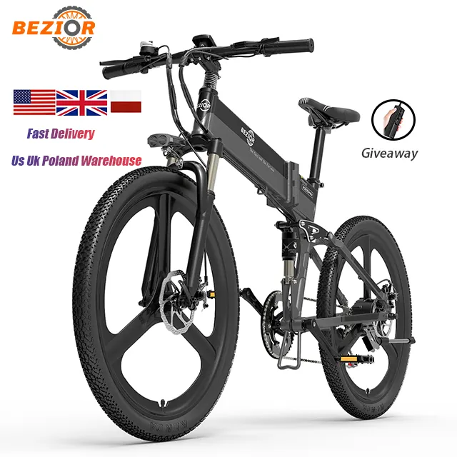 Ab İngiltere depo yüksek güç 500w Bezior X500 Pro Ebike elektrikli bisiklet bisiklet dağ 26 inç 7 hız hibrid şehir bisikleti yetişkin için