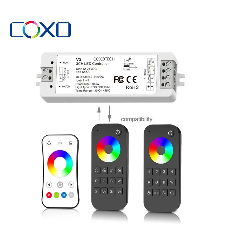 COXO-controlador led V3 VP de 5 estrellas, atenuador inteligente de música, wifi, rgbw, rgb, 5 años de garantía
