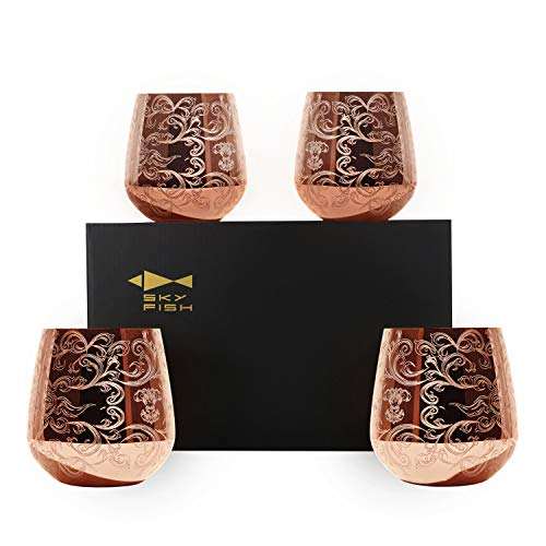 copper Small round cup four-piece set