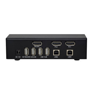 4K @ 60Hz 2端口DP切换器2进1出DP切换器，带KVM USB集线器