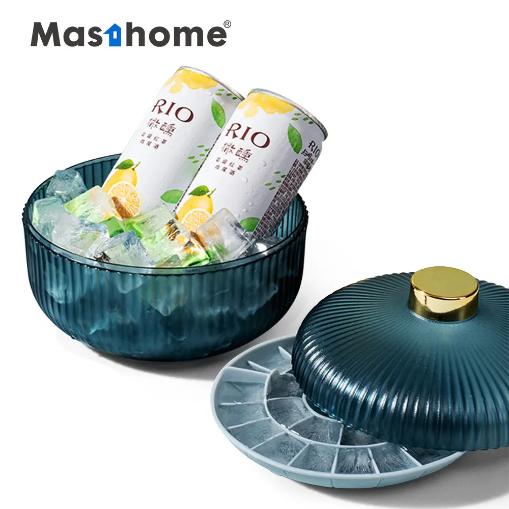 Masthome-bandeja de tubo de hielo de silicona, recipiente de almacenamiento de hielo, moldes de hielo