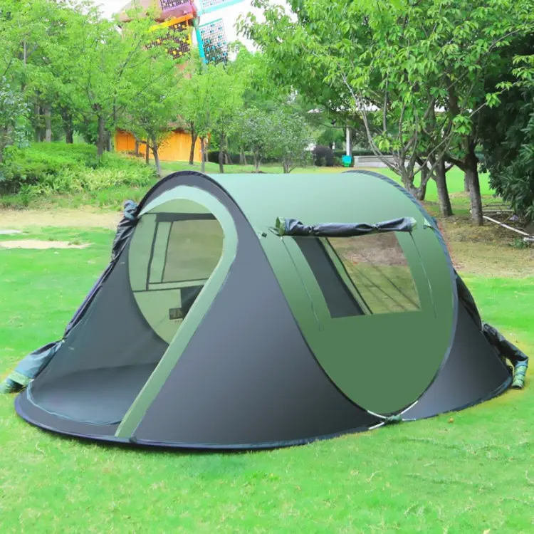 Yeni tasarım 2 adam kamp çadırı Ultra hafif su geçirmez açık kamp katlanır otomatik çadır