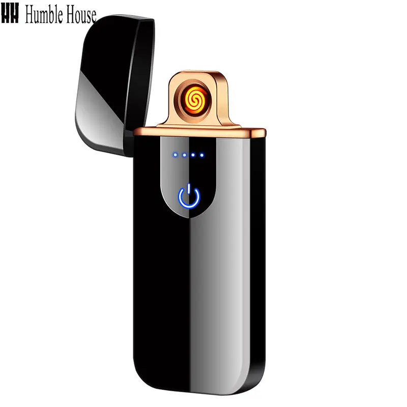 Briquet électrique USB 709 Rechargeable, lumière LED, coupe-vent, allume-cigare électrique