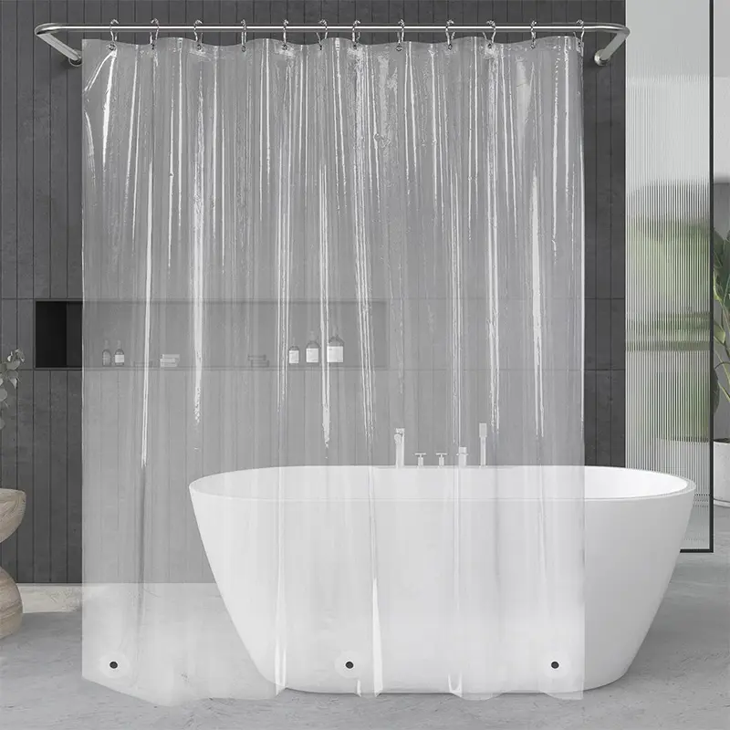 Meilleure vente Ensemble de rideaux de douche en plastique léger de 72x72 pouces lavable en machine Rideaux de douche PEVA pour salle de bain