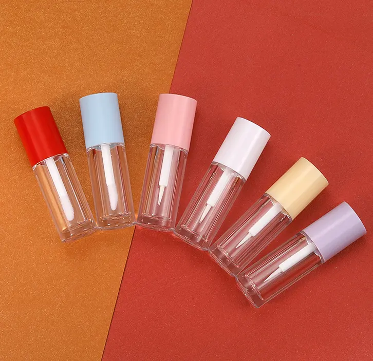 Mini tubo de lápiz labial, tubos de brillo de labios de muestra de 2,5 ml, rosa, blanco, púrpura, azul, rojo y amarillo