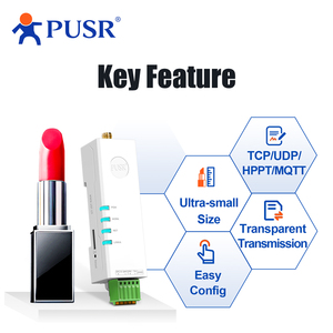 PUSR DIN Rail Mounting &quot;Lipstick&quot; Size 4G <strong>Modem</strong> RS485 to Cellular <strong>Modbus</strong> Gateway Cat1 1*RS485 MQTT SSL USR-DR154-E Eur Version - Product Image 3