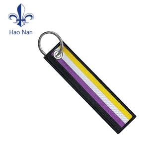พวงกุญแจผ้าพร้อมพวงกุญแจปักสองด้านพวงกุญแจผ้าปักลาย - Product Image 4