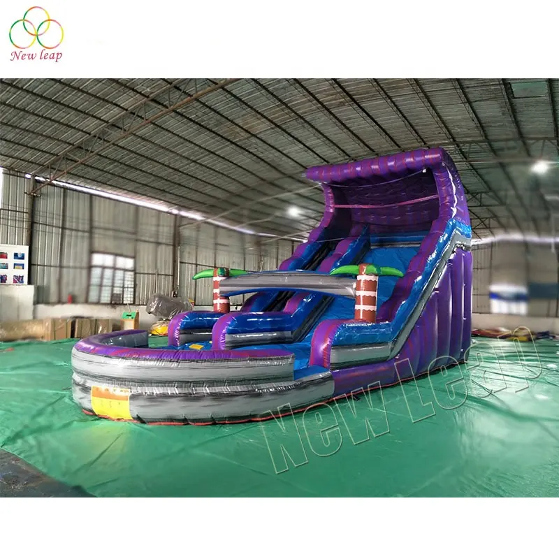 16ft purple tropical water slide party monster inflatables