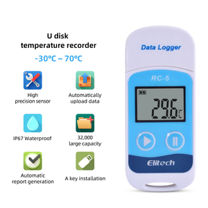 Digital Temperature Recorder LCD Screen Temperature <strong>Data</strong> <strong>Logger</strong> for Built-in Software to Generate PDF and <strong>Excel</strong> Reports - Product Image 3