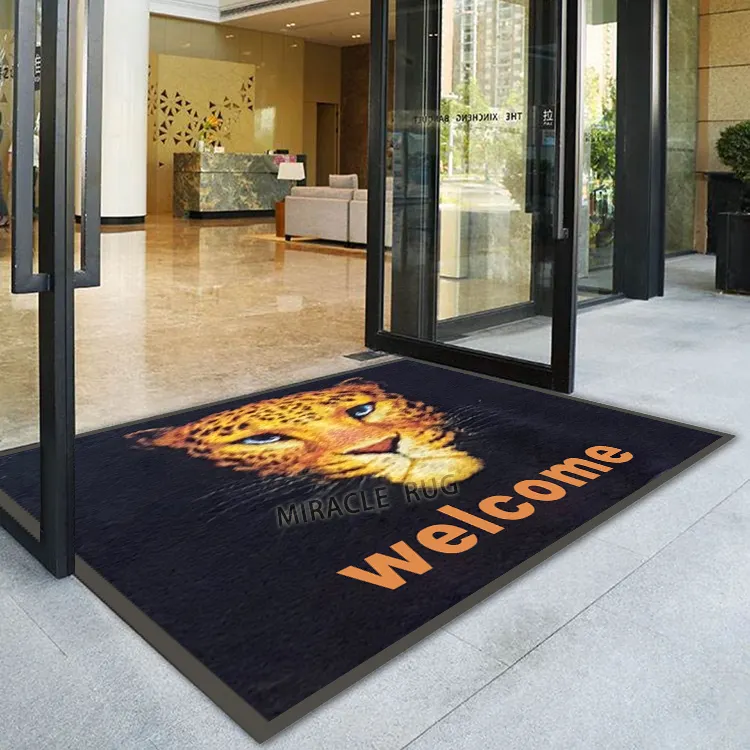 Tapis en caoutchouc personnalisé par sublimation Navidad Tapis de sol personnalisé avec logo imprimé 3d Paillasson design Tapis d'extérieur