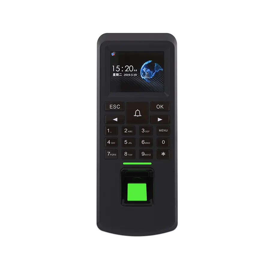 1.8 بوصة Tcp Ip Wifi Rs485 بصمة البيومترية باب الوصول تحكم والوقت جهاز تسجيل حضور نظام