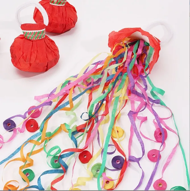 Promoção casamento multicolorido sem bagunça confetes poppers granada colorida aranha streamer de seda para lembrancinhas de festas