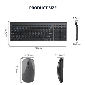 Juego combinado de teclado y ratón tipo C de modo dual inalámbrico para portátil, tableta, teléfono móvil