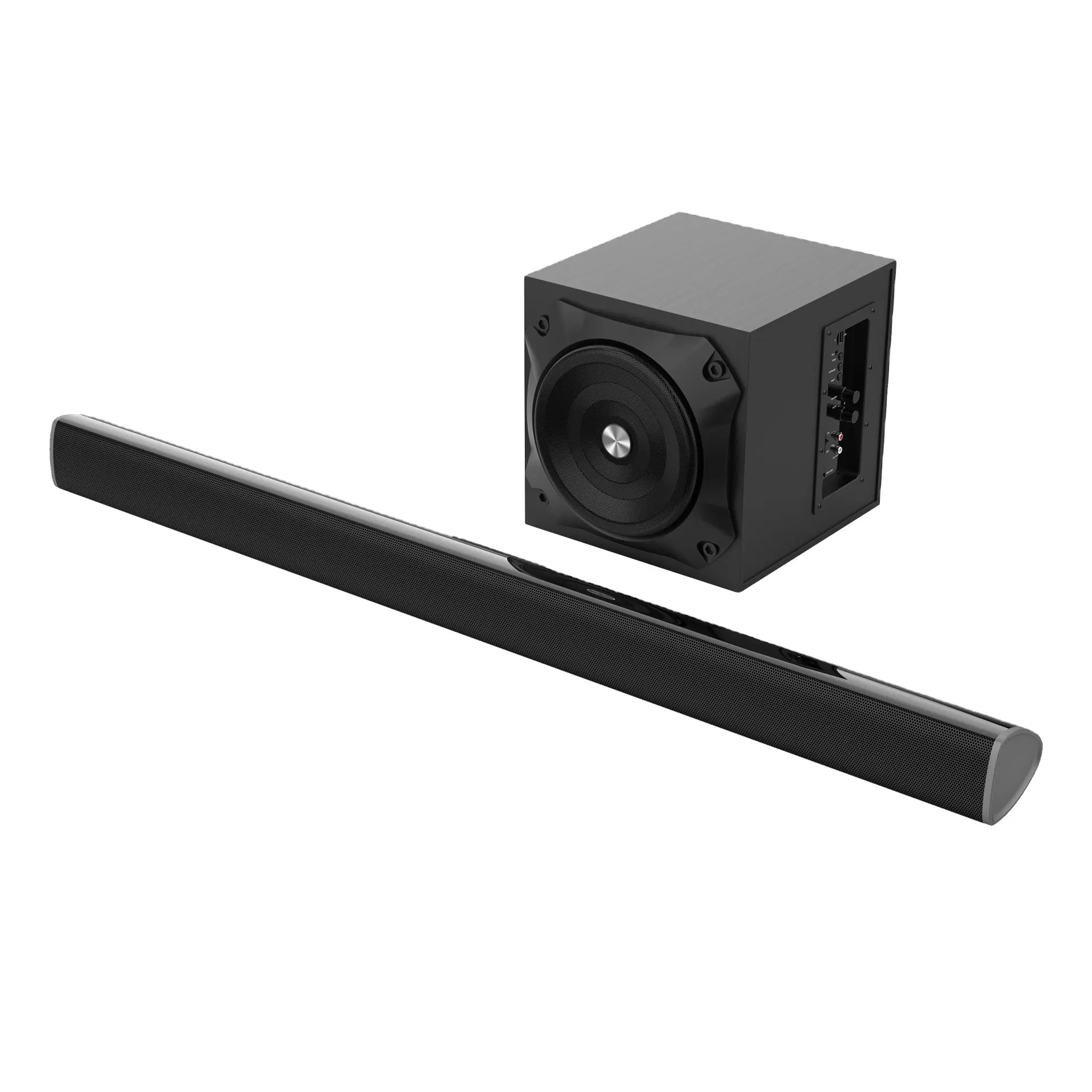 Kablosuz bas ses çubuğu tiyatro soundbar'da AUX Subwoofer BT surround ses TV hoparlör