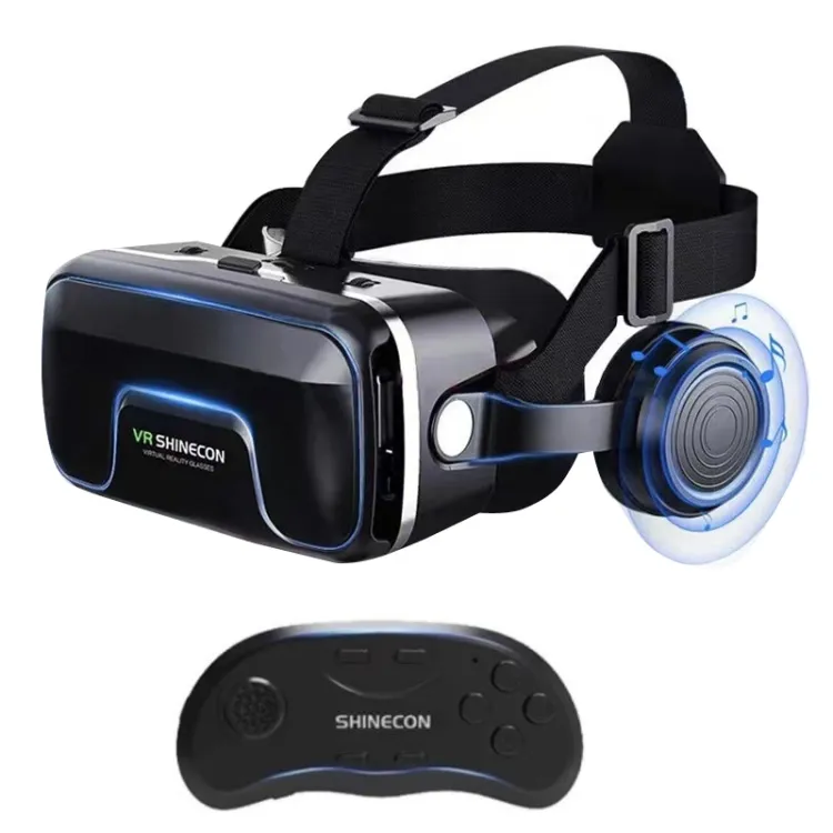 VRSHINECON G04EA + B01 kolu 7th VR gözlük kulaklık ile 3D sanal gerçeklik oyunu dijital gözlük