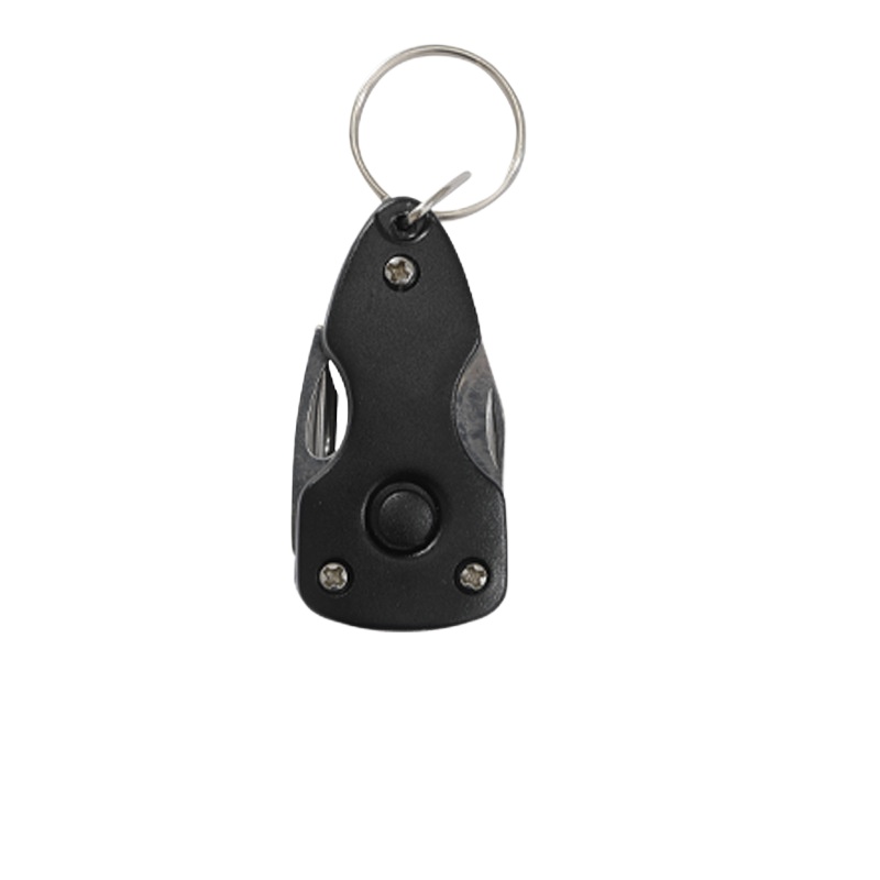 Keychain knife with flashlight black