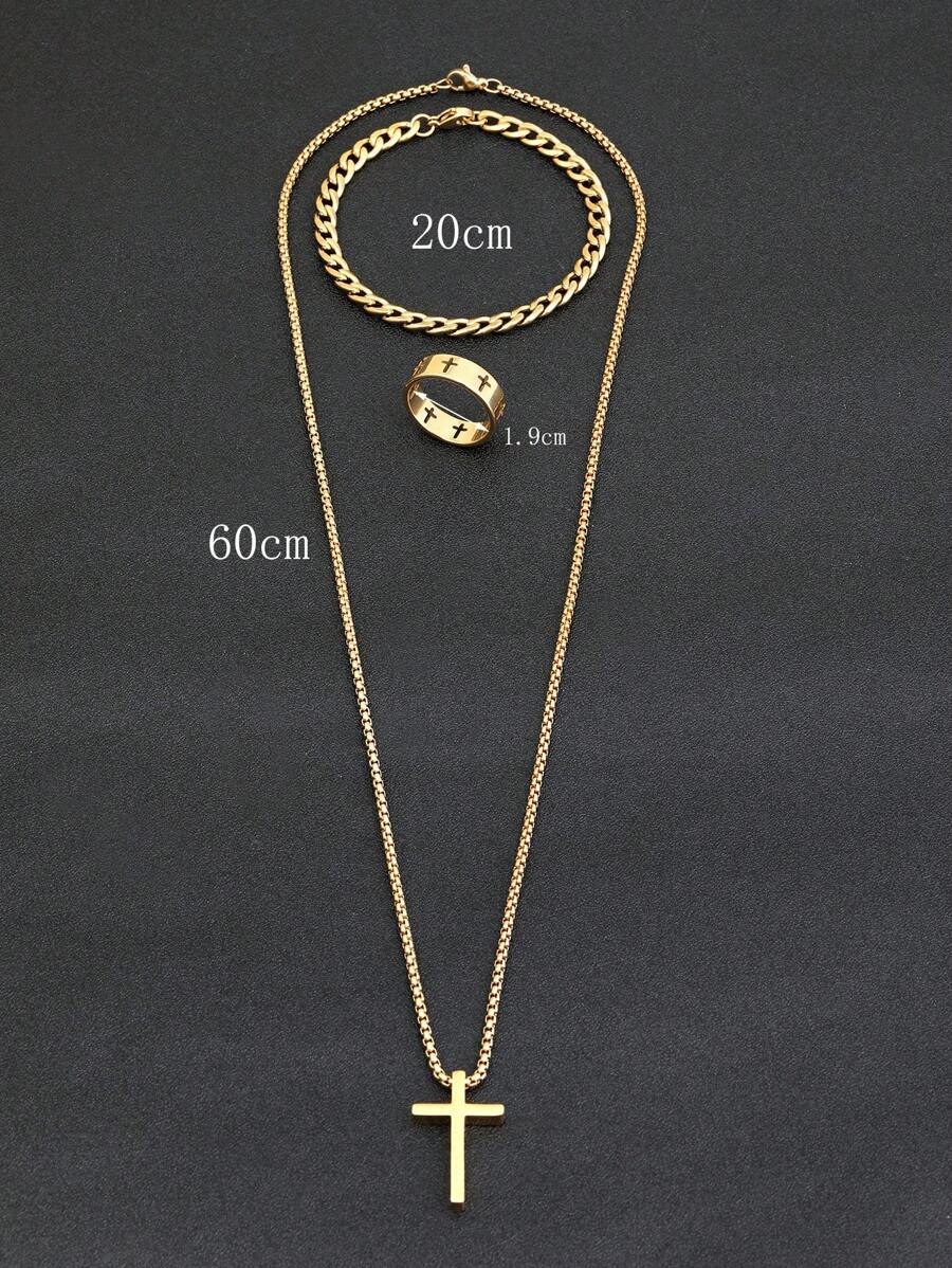 Golden Hollow Cross Set