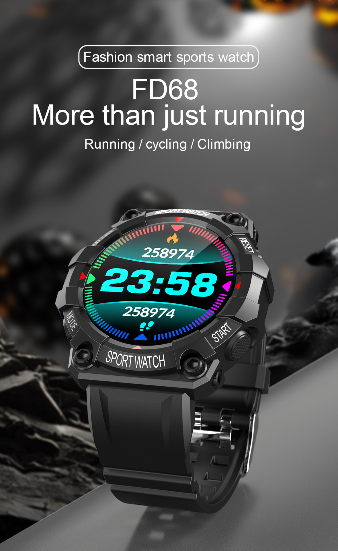 Incoming call FD68 smartwatch round color screen Heart Rate Blood Pressure IP68 Waterproof Reloje Inteligente FD68 Smart Watch