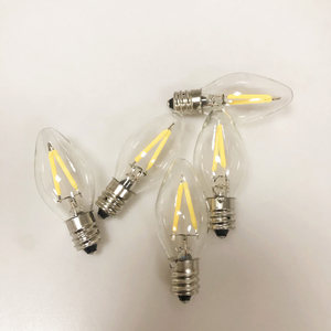 0.6W LED gece ampul C7 2700K 7W akkor yedek E12 şamdan taban lambası C7 120V Mini LED Vintage Filament ampul - Product Image 1