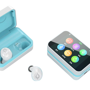 Reproductor de MP3 TWS con tarjeta de memoria SD integrada, auriculares inalámbricos con bluetooth, multifunción, con pantalla LCD inteligente - Product Image 2