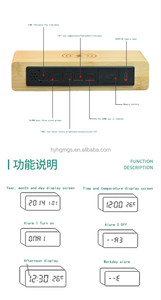 Bamboo 15Wワイヤレス急速充電LED目覚まし時計電子ミラーPd 3.0機能入力5V/2A出力10Wおよび7W - Product Image 6