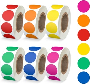 Sticker Labels Rolls <strong>for</strong> <strong>Color</strong> <strong>Coding</strong> 25mm - Blue <strong>Red</strong> Black Green Circle Dots Writable Surface - Product Image 3