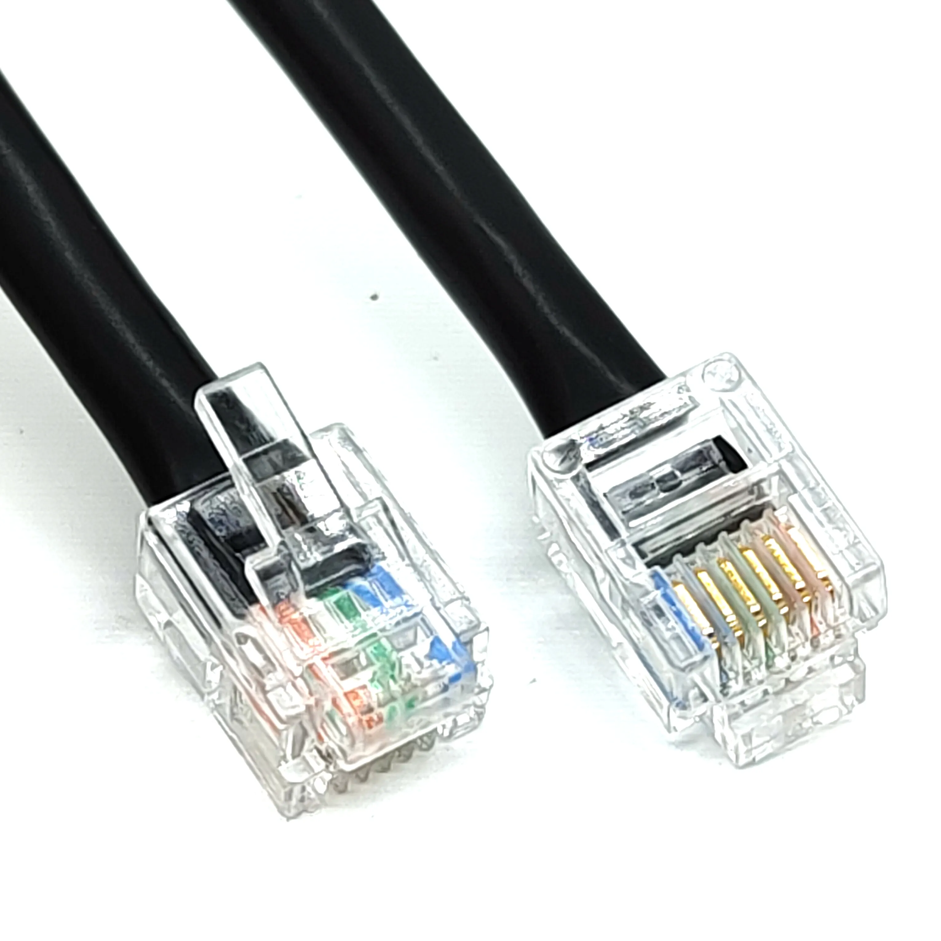 Produttori prodotti per cavi telefonici rotondi isolati con connessione diretta per interni di alta qualità di vendita calda Rj11 6 p4c