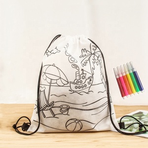 Bao Bì Dây Rút Túi Biểu Tượng Tùy Chỉnh DIY Kids Túi Dây Rút Colouring Graffiti Trẻ Em Bao Bì Túi Dây Rút - Product Image 1