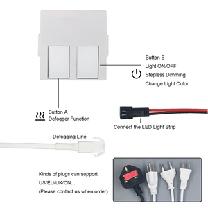 Smart LED Dual Touch Dimm sensor 12W/24W Dreifarbige/einfarbige Defogging-Funktion Eingebautes Netzteil Induktiv - Product Image 3