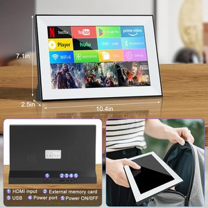 FancyAug便携式智能电视，带触摸屏液晶显示器，内置应用SD WiFi，适用于蓝牙USB和HDMI输入迷你尺寸