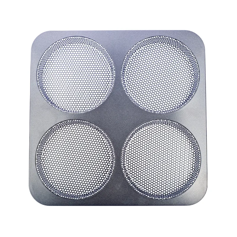 Xinze mới 4 Cốc Muffin Pan lỗ tròn công cụ làm bánh Pan ổ bánh mì khuôn bánh mì Hamburger Burger Bun khuôn