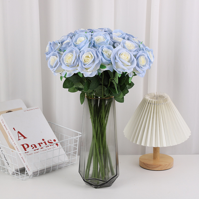 Elbow-shaped crushed ice blue rose-10 cm diameter