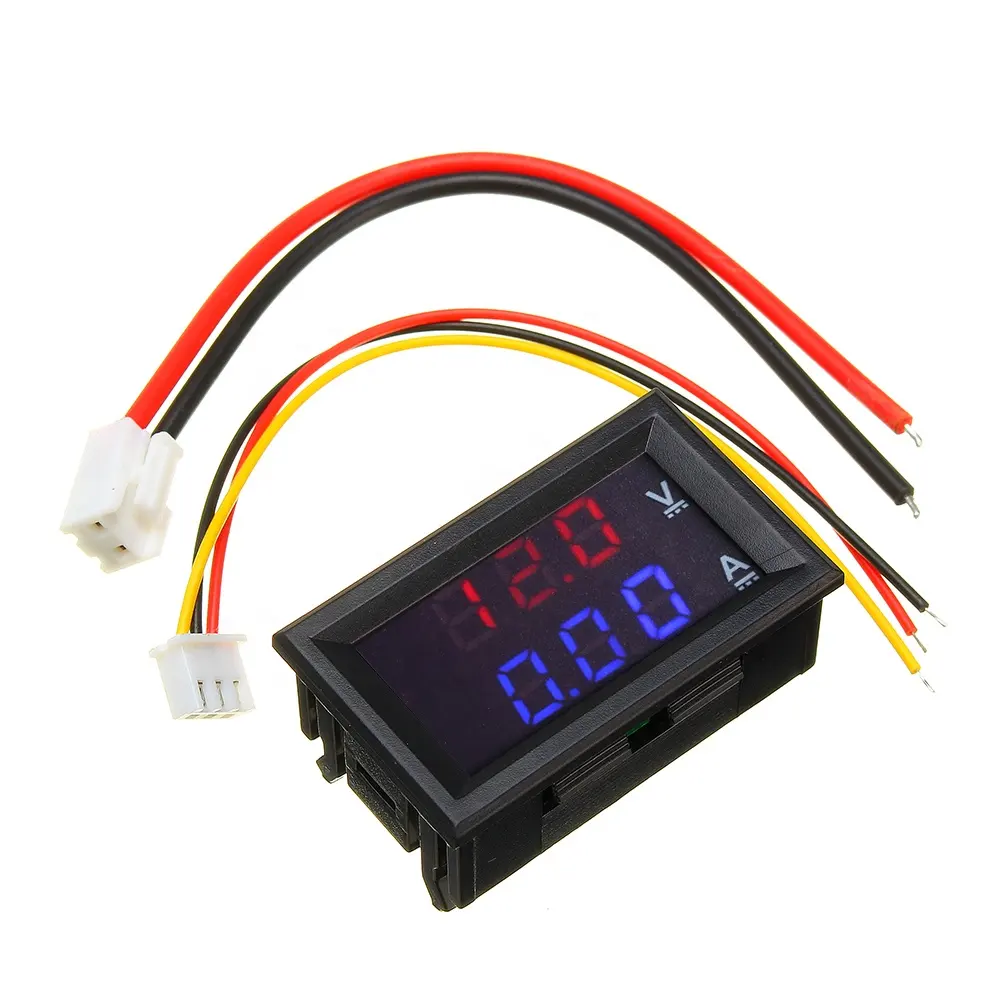 Factory Price Mini Digital Voltmeter Ammeter DC100V 10A Panel Amp Volt Current Meter Tester 0.56" Blue + Red Dual LED Display