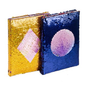 Taccuino personalizzato con paillettes per ragazze con copertina in paillettes glitter con fantasia - Product Image 1