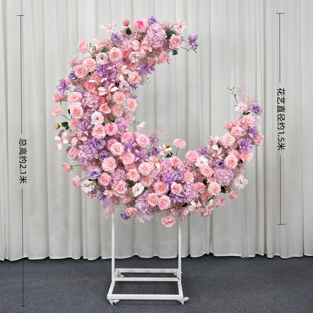 Universal-wheel stand-powder pink and purple moon floral design