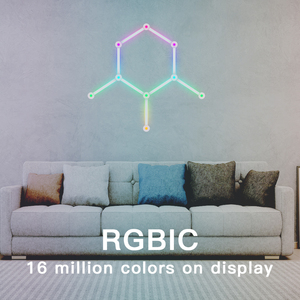 แถบไฟ LED อัจฉริยะ RGB สำหรับตกแต่งบ้าน9ส่วนร่อนไฟติดผนังซิงค์เพลงสำหรับห้องนั่งเล่นการเล่นเกมที่ทันสมัย - Product Image 2