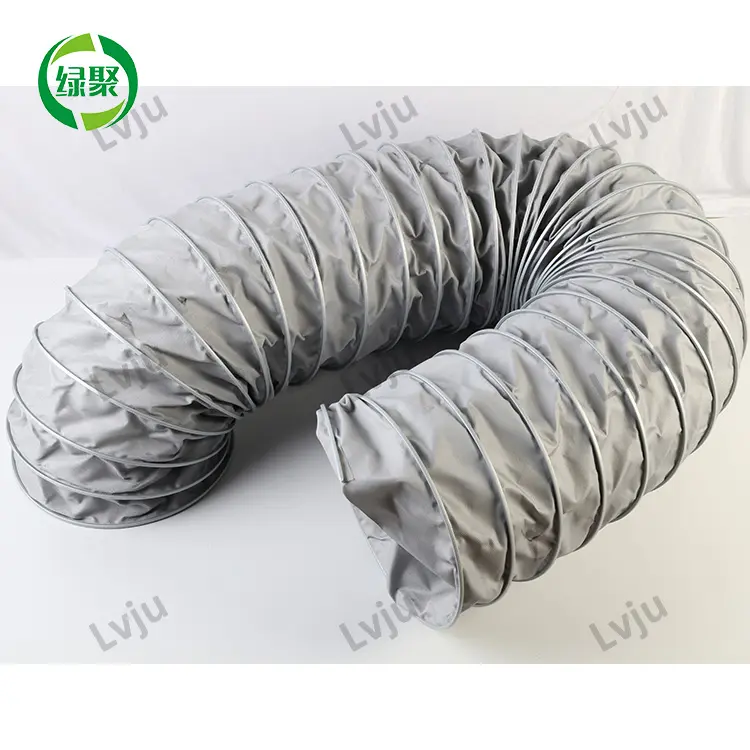 Manguera de conducto de aire Flexible, conducto de fibra de vidrio ignífugo para ventilación Industrial