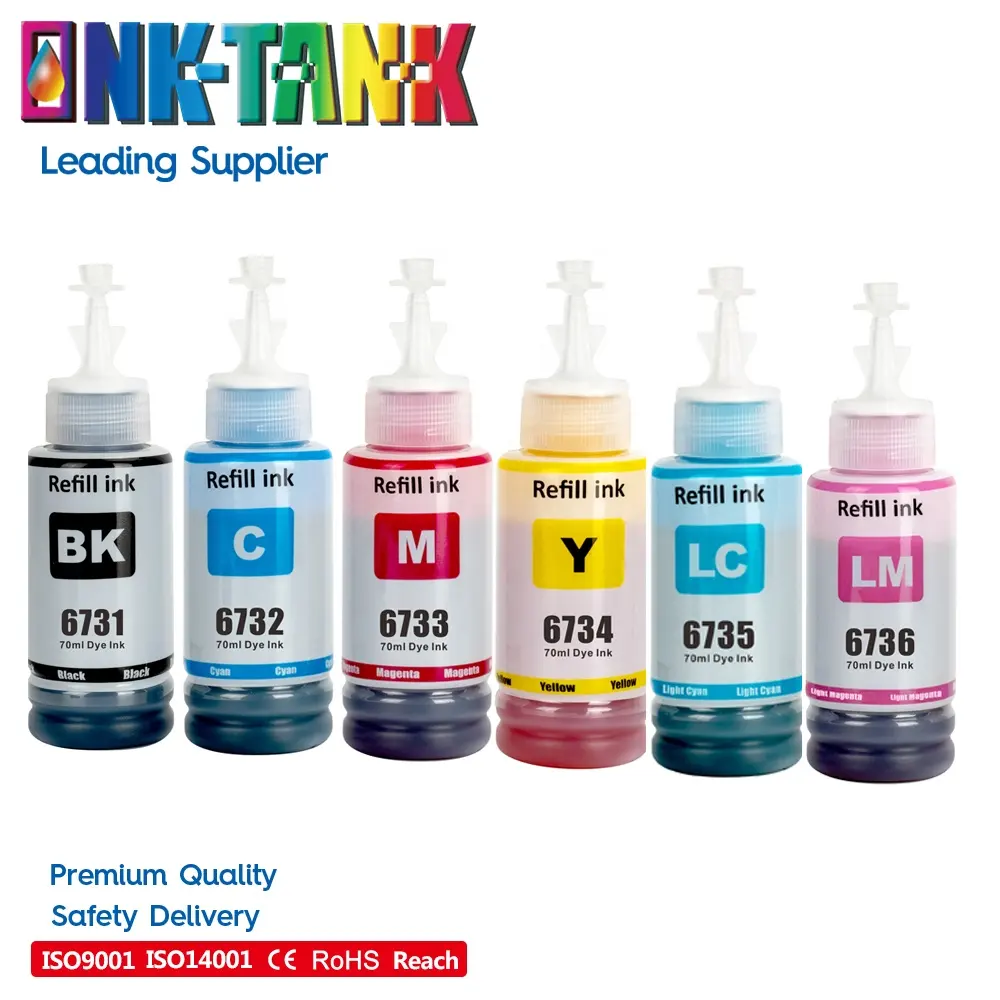INK-TANK 673 T673 T6731 Premium Compatible Bottle Color Refill Tintas Dye Ink for Epson L800 L805 L850 L1800 Printer