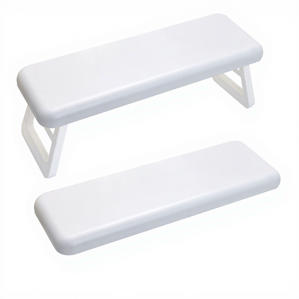 Repose-main rectangulaire en plastique blanc