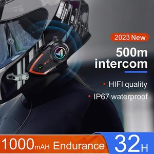 Motorcycle Helmet <strong>Bluetooth</strong> Headset 500M 2 Riders Helmet <strong>Intercom</strong> Headset with CVC Noise Sound Quality Communication <strong>Systems</strong> - Product Image 3