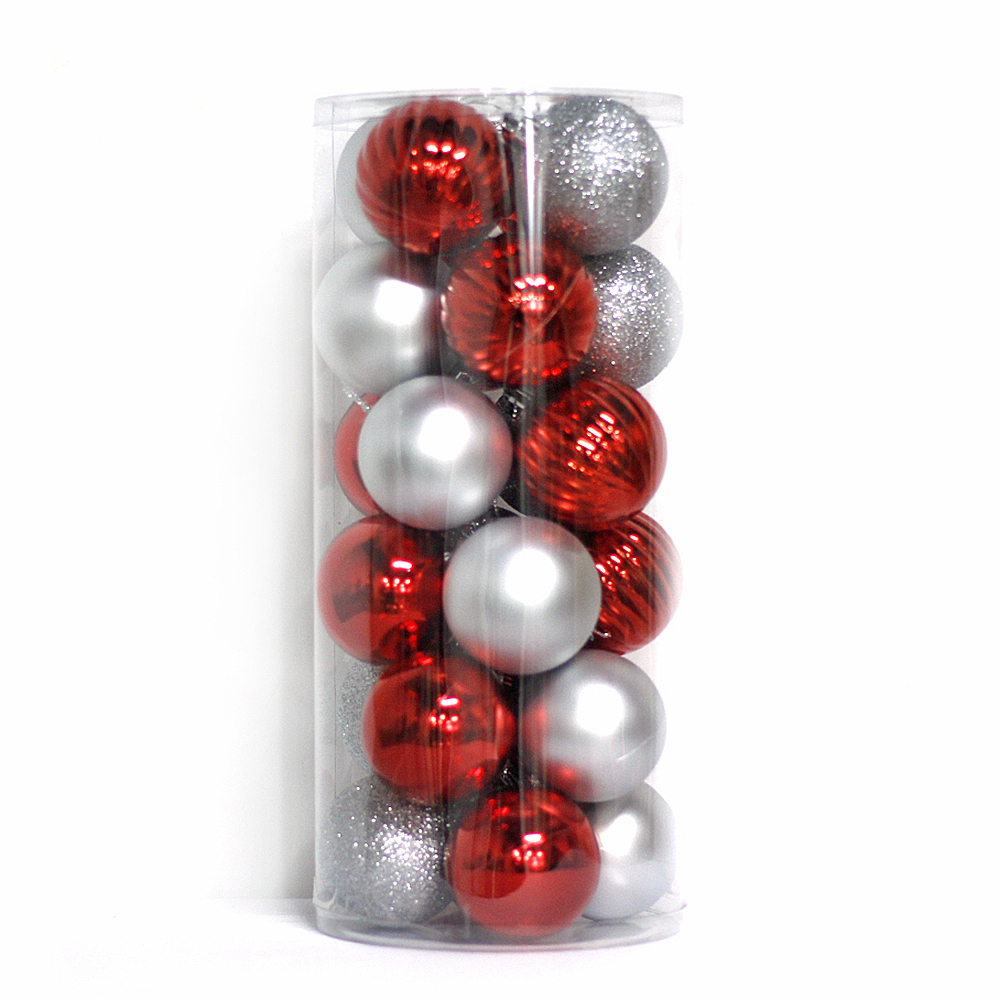 boule argentée et rouge rouge