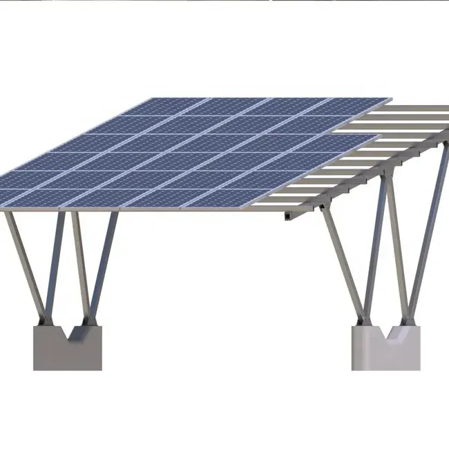 Suportes de montagem solar para terra, estrutura solar para garagem, suporte de montagem solar, suporte fotovoltaico para garagem