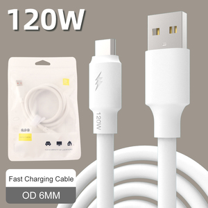 Yüksek kalite özel Logo 120W 6A TPE hızlı şarj kablosu kalın USB tip-c mikro ışık veri kabloları için Iph 13 14 15 - Product Image 1