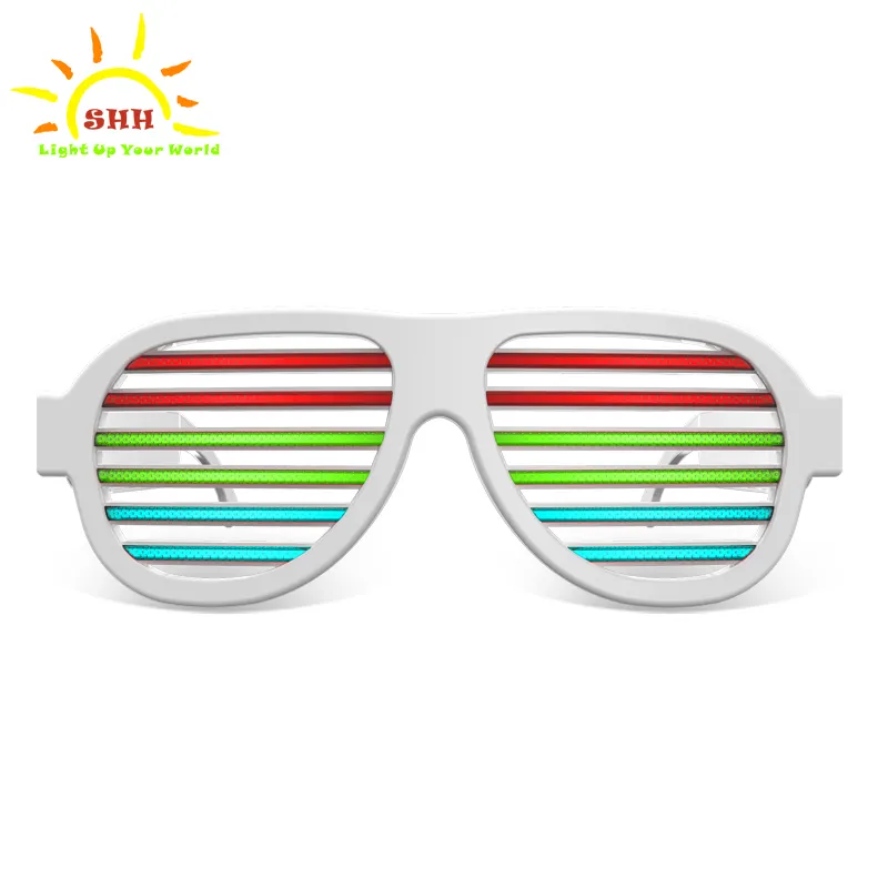 Lunettes de soleil de Style à obturateur LED activé par le son et lunettes de soleil à impression de logo de haute qualité