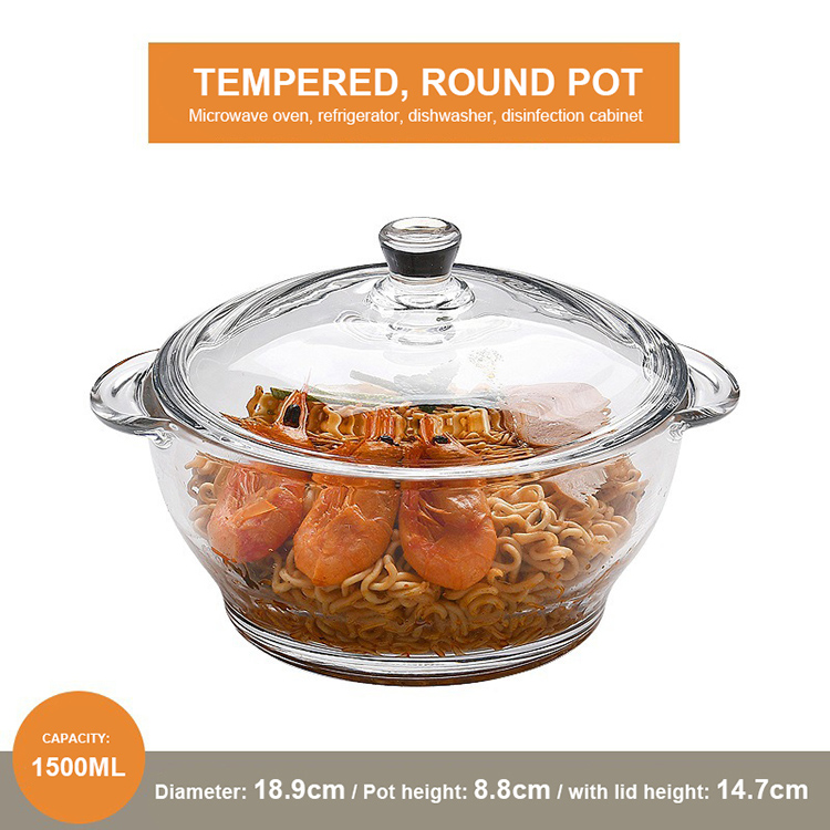 Pot trempé de 1,5 litre BJ118-2