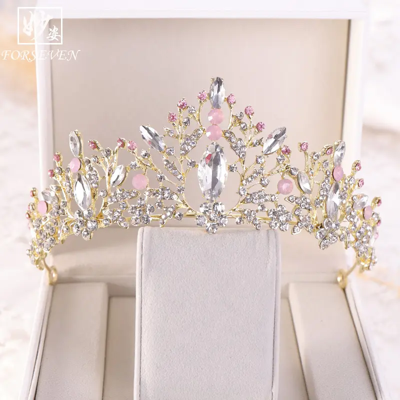 Точечная цветная Хрустальная корона в стиле ретро, свадебная тиара со стразами, свадебные аксессуары для волос, свадебная корона, свадебная тиара